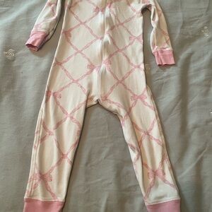 The Beaufort Bonnet Company Pink and White Baby Onesie